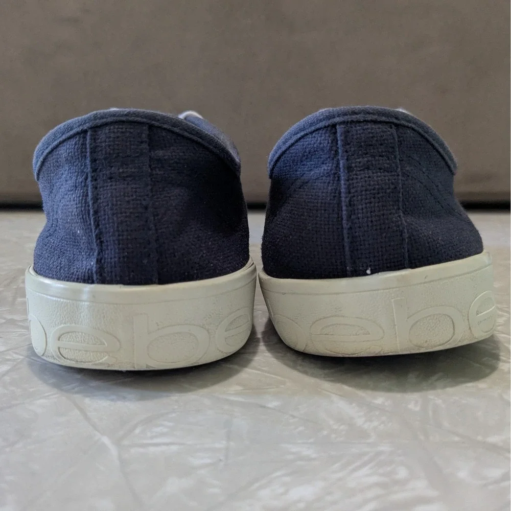 Bebe Dane Navy Blue Canvas Low Top Sneakers Womens 8.5‎ Streetwear 80s 90s Y2K